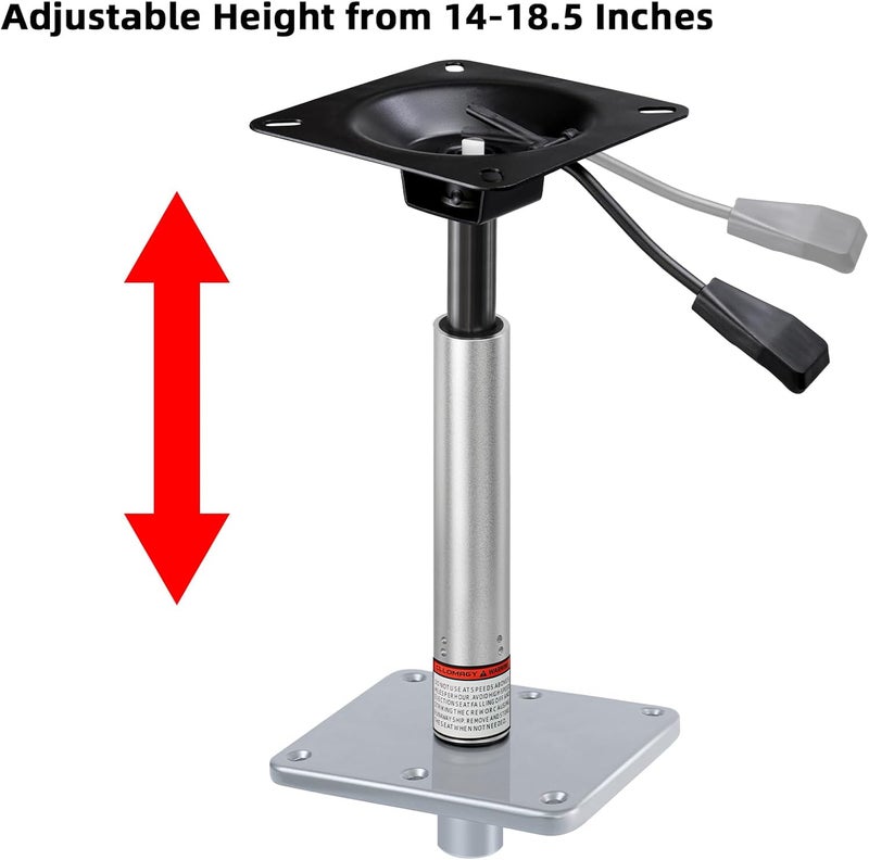 CLLOMAGY Adjustable Boat Seat Pedestal Base Mount Kit with Lock in 3/4" Boat Seat Pin Post&Marine Power Pedestal Mount Base for Marine Fishing Bass Chair,Post Adjustable Height 14 to 19 Inches/24 to 30 Inches - Image 2